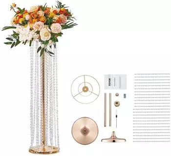 VEVOR Blumenst&auml;nder Hochzeit, Metall mit Kristalldekoration, 90cm, 2er-Set (LJLHLHJ8007)