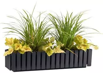 Plastkon Fency Blumenkasten 75x18,5cm anthrazit mit Bew&auml;sserung und Drainage