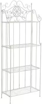 CLP Flora Pflanzenregal Metall 4 Ablagen Klappbar Antik Wei&szlig; (131511092)
