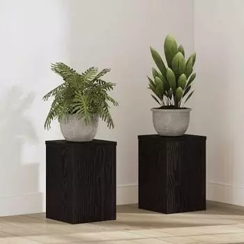 vidaXL Pflanzenst&auml;nder 2er-Set Schwarze Eiche 20x20x30cm Holz (869229)