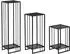 Spetebo Blumenständer 3er Set Metall rechteckig 55/75/95cm pulverbeschichtet, Schwarz