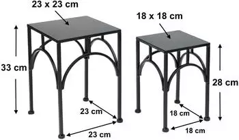 DanDiBo Blumenhocker 96449 eckig, Metall, schwarz, 2er-Set (96449)