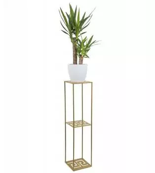 HowHomely Blumenständer Metall 3 Ablagen 100cm Gold (10-1524/100/-zloty)
