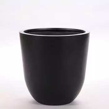Eleganteinrichten Pflanzk&uuml;bel Fiberglas rund-konisch &Oslash;30&times;H30cm schwarz-matt