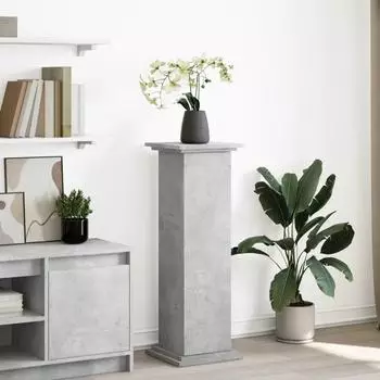 vidaXL Stands&auml;ule mit Stauraum Betongrau 31x30x90cm Holzwerkstoff (854610)