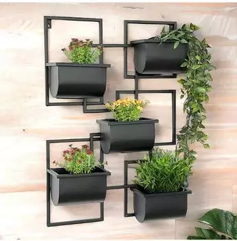 DanDiBo Kr&auml;uterregal Wand Metall Schwarz 48x70x13cm (96525)