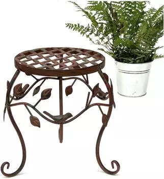DanDiBo Blumenhocker Metall Braun 25cm Antik (93992)