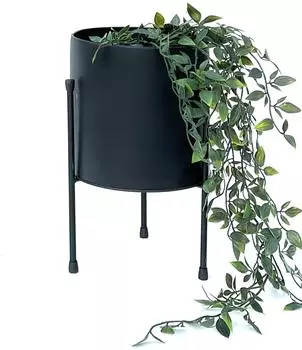 DanDiBo Blumenhocker mit Topf Metall Schwarz 32cm (96261)