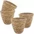 Spetebo Seegras-Pflanztopf mit Folie, natur, 14x12cm, 4er-Set (44261)