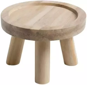 Spetebo Blumenhocker rund, 3 Beine, Echtholz natur, &Oslash;20cm (4790)