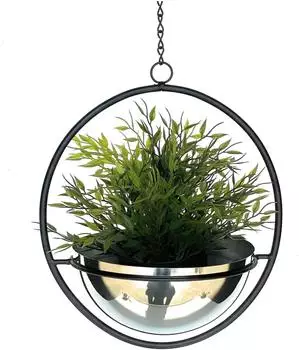 DanDiBo Blumenampel 96087 M Metall Wand 53cm mit Topf, silber (1037121738)