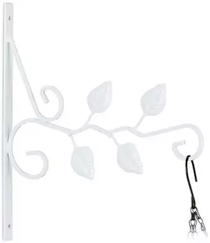 Relaxdays Wandblumenhalter Bl&auml;tterdesign wei&szlig;