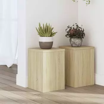 vidaXL Pflanzenst&auml;nder 2er-Set Sonoma-Eiche 20x20x30cm Holzwerkstoff (852899)