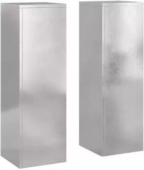 vidaXL Pflanzens&auml;ulen 2er-Set, Edelstahl, silber, 24x24x75cm (865824)
