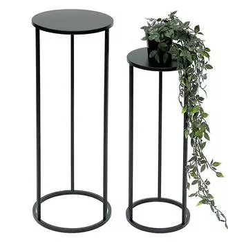 DanDiBo Blumenhocker Metall, schwarz, rund, 2er-Set (96316)