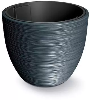 Prosperplast FURU Pflanzgefäß mit Wasserbehälter, anthrazit, 39x39x32cm, 30L (ZA5588)