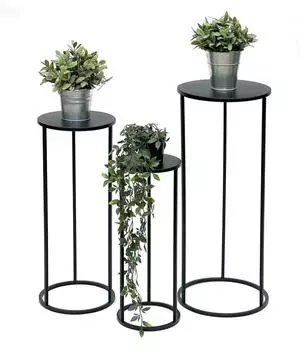 DanDiBo Blumenhocker Metall, schwarz, rund, 3er-Set (96316)