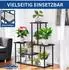 DanDiBo Blumenregal Metall schwarz 4 Ebenen, 77x82x25cm (96579)