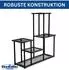 DanDiBo Blumenregal Metall schwarz 4 Ebenen, 77x82x25cm (96579)