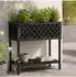 MCW Pflanzkasten P86 Akazienholz 78x82x32cm, schwarz (101529)