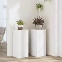 vidaXL Pflanzenst&auml;nder 2 Stk. Wei&szlig; 30x30x70 cm Holzwerkstoff