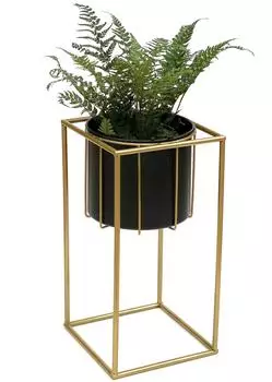 DanDiBo Blumenhocker mit Topf, Metall, gold/schwarz, eckig (1036864509)