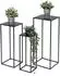 DanDiBo Blumenhocker 3er Set, Metall, schwarz, eckig (96315)