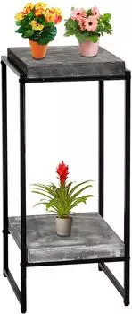 Mendler HWC-K71 Blumenregal MDF Metall, dunkelgrau, 82cm (96844)
