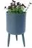 DanDiBo Blumentopf mit Beinen, Metall, grau, 17cm (9626017)