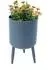 DanDiBo Blumentopf mit Beinen, Metall, grau, 17cm (9626017)