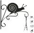 Relaxdays Blumenhaken Schnecken-Motiv, schwarz, 3er-Set