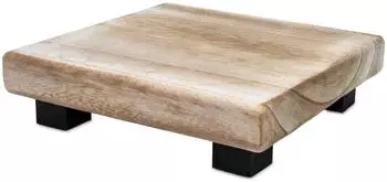 Spetebo Blumenhocker Holz, eckig, natur, schwarze F&uuml;&szlig;e, 21x21cm (47911)