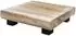 Spetebo Blumenhocker Holz, eckig, natur, schwarze Füße, 21x21cm (47911)