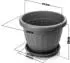 BigDean Blumentopf mit Untersetzer, rund, anthrazit, Ø50cm, wetterfest (1002731)