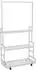 MCW MCW-Q33 Pflanzenregal Bambus 3 Ablagen mit Rollen, 175x93x38cm, weiß (101014)