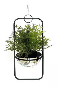 DanDiBo Blumenampel Wand, Metall, silber, 45cm (96083 S)