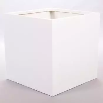 Eleganteinrichten Pflanzk&uuml;bel Fiberglas quadratisch 60x60x60cm perlmutt-wei&szlig;