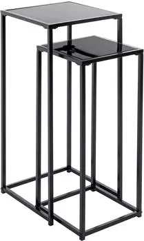 HAKU Pflanzenst&auml;nder-Set Metall, schwarz, 2-teilig (25558)
