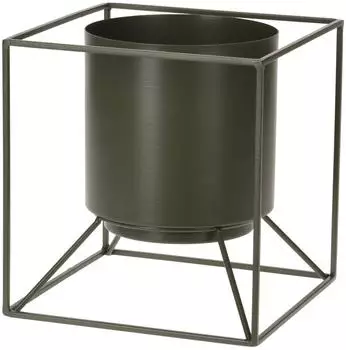 Spetebo Blumentopfst&auml;nder aus Metall mit Topf 19cm, oliv gr&uuml;n (3149)