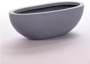 Eleganteinrichten Pflanzkübel Fiberglas oval 51x23x18cm grau