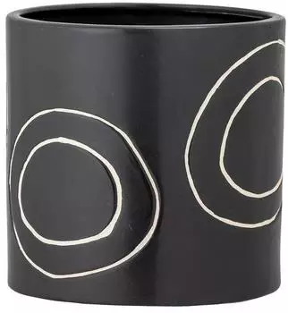 Bloomingville Pennie Blumentopf Steingut, grün, glänzend, L16,5xH11xW13cm (82060776)