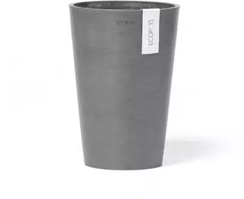 Ecopots Pisa Blumentopf grau, Kunststoff Beton-Optik, rund, 17,5cm (Pisa 17,5)