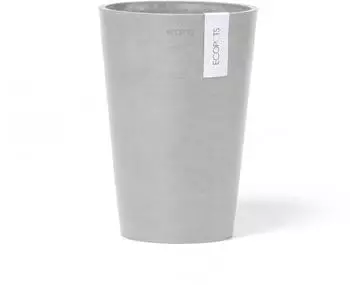 Ecopots Pisa Blumentopf hellgrau, Kunststoff, rund, 17,5cm (Pisa 17,5)
