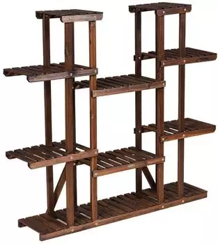 Costway Pflanzenregal 9 Etagen, Holz, 125x25x114cm (GT3517)
