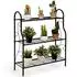 Costway 3-stufige Blumentreppe Metall, schwarz, 72x25x85cm (SF5832DE)