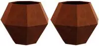 vidaXL Pflanzk&uuml;bel 2 Stk. Rostig 75 x 75 x 60 cm Wetterfeststahl