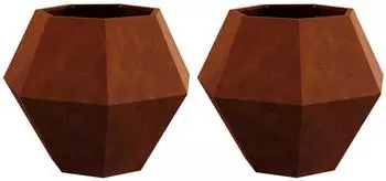vidaXL Pflanzk&uuml;bel 2er-Set rostig 75x75x60cm Wetterfeststahl (884051)