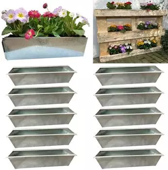 Hossi's Wholesale Paletten-Blumenkasten Einsatz verzinkt 38cm, 10er-Set (38cm)