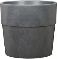 Scheurich Groove 40, Blumentopf/Pflanzk&uuml;bel, rund, Farbe: Carbon, hergestellt mit