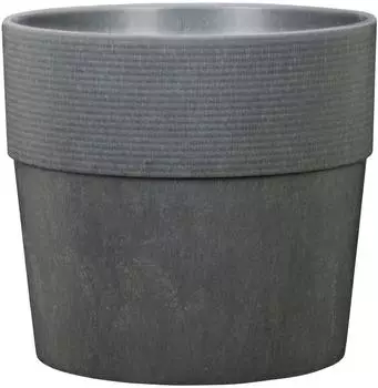 Scheurich Groove 40 Blumentopf rund, carbon, recycelter Kunststoff (67009)